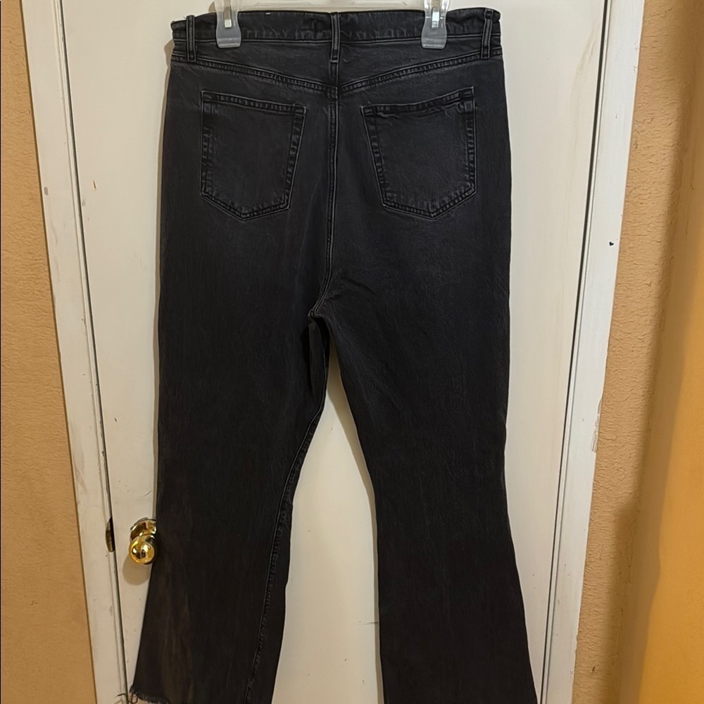 LOFT High Waist Sandal Flare Black Wide Leg Jeans Size 31/12! - Picture 9 of 13